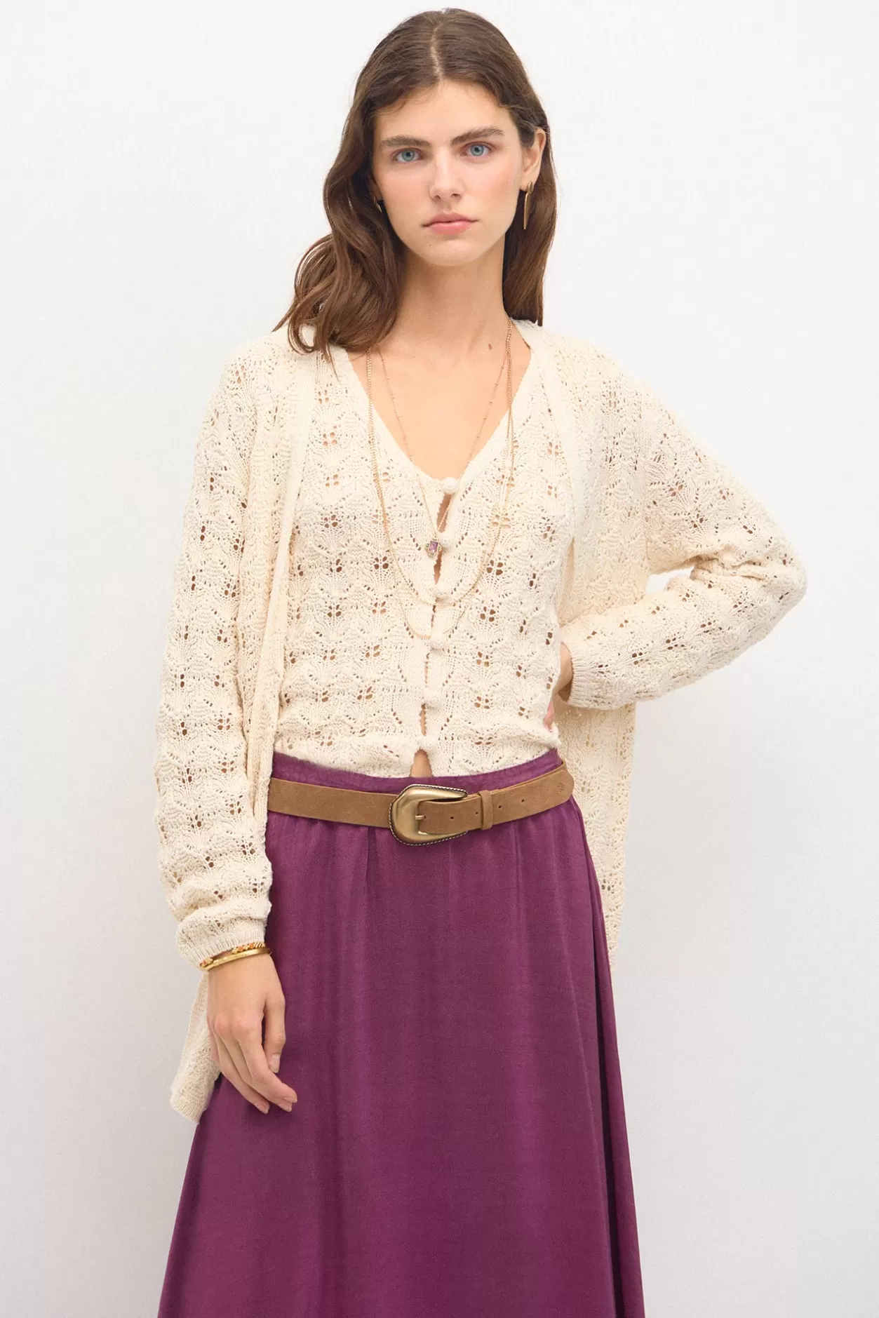 Mujer Hoss Intropia Tamara. Cardigan crochet